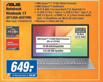 Expert Asus notebook vivobook 17 (d712ua-au279w) Angebot