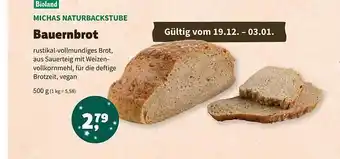 Biomarkt Bioland michas naturbackstube bauernbrot Angebot