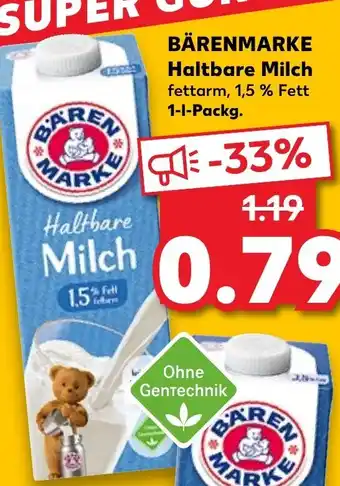 Kaufland Bärenmarke Haltbare Milch 1L Angebot