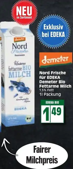 Edeka demetr Nord für Edeka Demeter Bio Fettarme Milch 1L Angebot