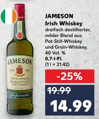 Kaufland Jameson Irish Whiskey 0,7L Angebot