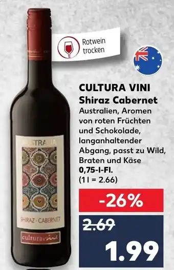 Kaufland Cultura Vini Shiraz Cabernet 0,75L Angebot