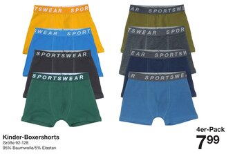 Zeeman Kinder Boxershorts 4er Pack Angebot