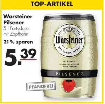 Handelshof Warsteiner Pilsener 5 L Partydose Angebot