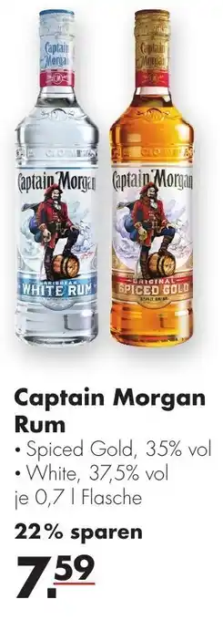 Handelshof Captain Morgan Rum 0,7 L Flasche Angebot