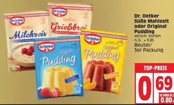 Edeka Dr. Oetker Süße Mahlzeit oder Original Pudding 3er Packung Angebot