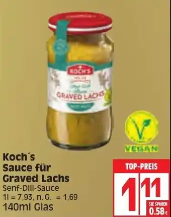 Edeka Koch's Sauce für Graved Lachs 140 ml Glas Angebot