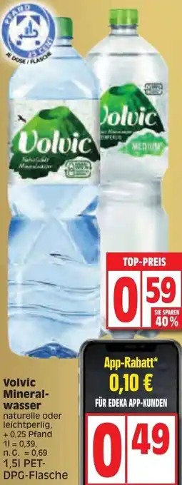 Edeka Volvic Mineralwasser 1,5 L PET-DPG Flasche Angebot