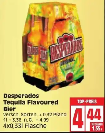 Edeka Desperados Tequila Flavoured Bier 4x0,33 L Flasche Angebot