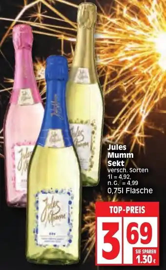 Edeka Jules Mumm Sekt 0,75 L Flasche Angebot