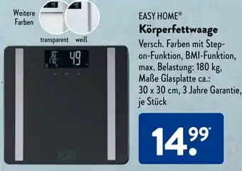 Aldi Süd Easy Home Körperfettwaage Angebot