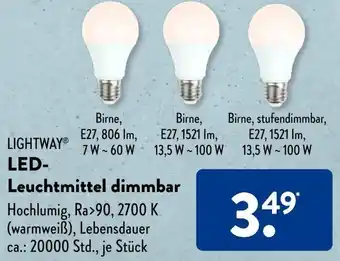 Aldi Süd Lightway LED Leuchtmittel dimmbar Angebot