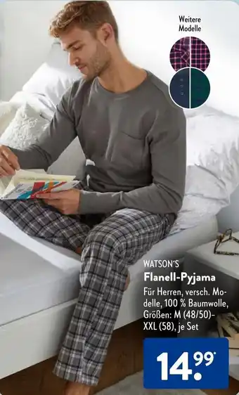 Aldi Süd Watson's Flanell Pyjama Angebot