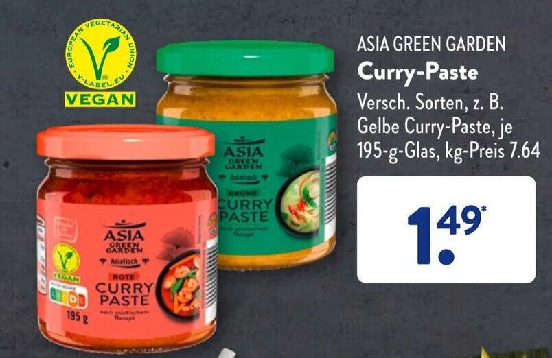 Asia Green Garden Curry Paste 195 g Angebot bei Aldi Süd