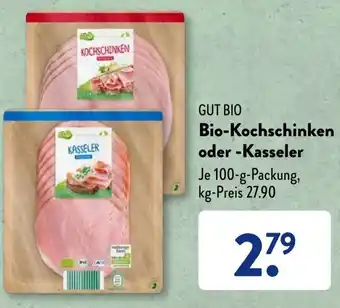 Aldi Süd Gut Bio Bio-Kochschinken oder Kasseler 100 g Packung Angebot