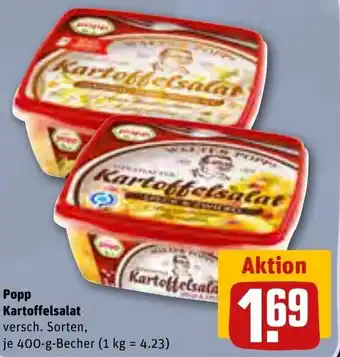 REWE Popp Kartoffelsalat 400 g Becher Angebot