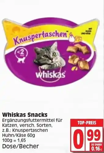 Edeka Whiskas Snakcs 60g Angebot