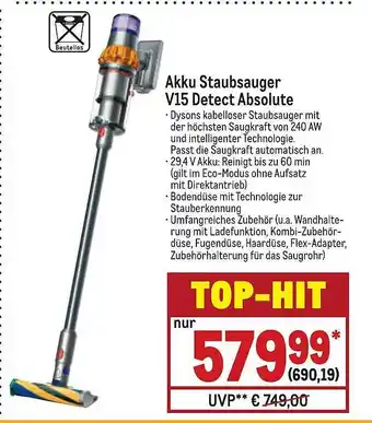 METRO Akku staubsauger v15 detect absolute Angebot