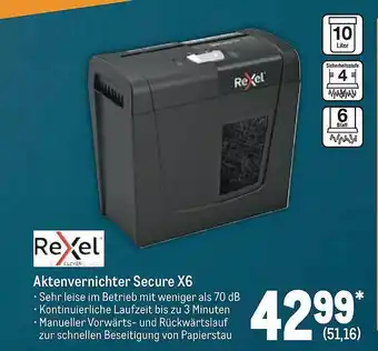 METRO Rexel aktenvernichter secure x6 Angebot