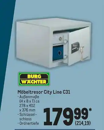 METRO Burg wächter möbeltresor city line c31 Angebot