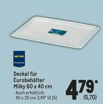 METRO Metro professional deckel für eurobehälter milky Angebot