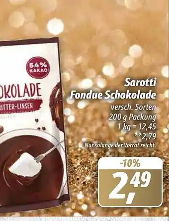 Simmel Sarotti fondue schokolade Angebot