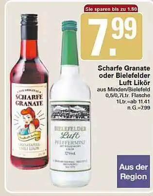 WEZ Scharfe granate oder bielefelder luft likör Angebot