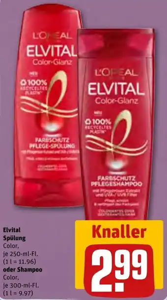 REWE Elvital Spülung 250 ml oder Shampoo Color 300 ml Fl. Angebot