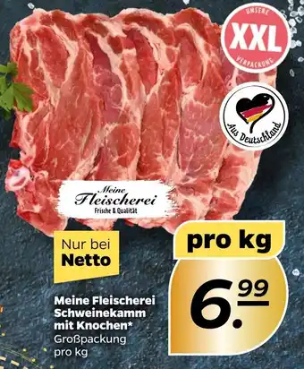 NETTO Meine Fleischerei Schweinekamm mit Knochen Angebot