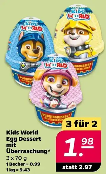 NETTO Kids World Egg Dessert mit Überraschung 3 x 70 g Angebot