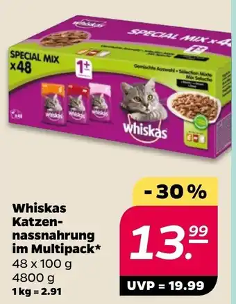 NETTO Whiskas Katzennassnahrung im Multipack 48 x 100 g Angebot