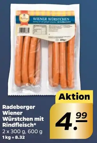 NETTO Radeberger Wiener Würstchen mit Rindflesch 2 x 300 g 600 g Angebot