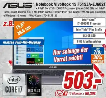 Expert Klein Asus Notebook Vivobook 15 F515JA-EJ602T Angebot