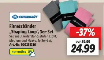 Lidl Fitnessbänder shaping loop, 3erset Angebot