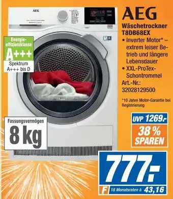 Expert Technomarkt AEG Wäschetrockner T8DB68EX Angebot