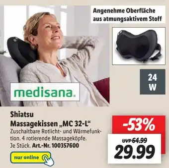 Lidl Medisana Shiatsu Massagekissen MC 32-L Angebot