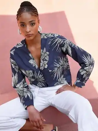 Peter Hahn Riani bluse v-ausschnitt blau Angebot