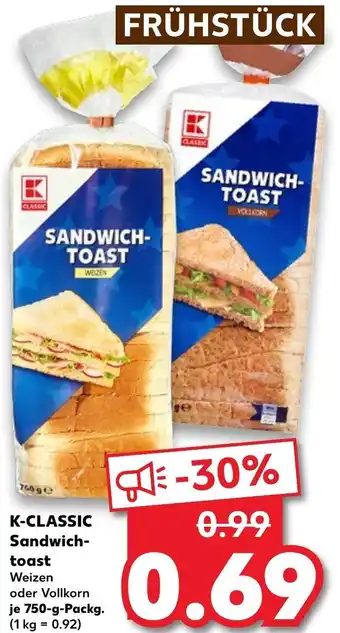 Kaufland K-Classic Sandwichtoast 750g Angebot