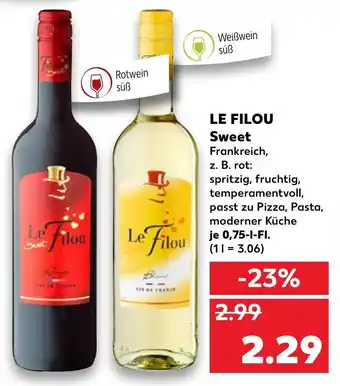 Kaufland Le Filou Sweet 0,75L Angebot