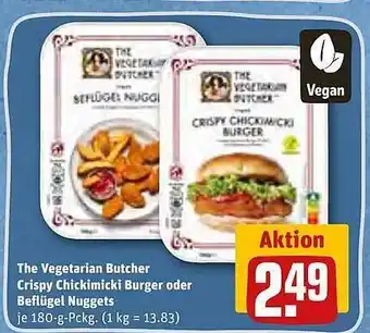 REWE Kaufpark The vegetarian butcher crispy chickimicki burger oder beflügel nuggets Angebot