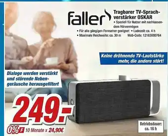 Expert Klein Faller tragbarer tv-sprachverstärker oskar Angebot