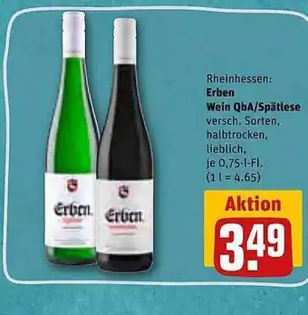 REWE Erben wein qba oder spätlese Angebot