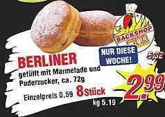 Wiglo Wunderland Berliner gefüllt mit marmelade und puderzucker Angebot