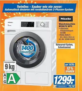 Expert Technomarkt Miele waschmaschine wcg370 wps Angebot