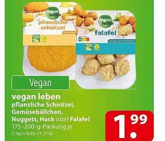 Famila Nord Ost Vegan leben pflanzliche schnitzel, gemüsebällchen nuggets, hack oder falafel Angebot