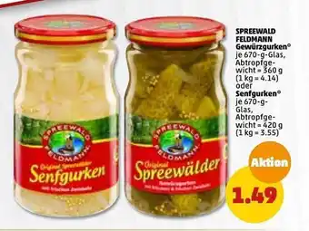 PENNY Spreewald feldmann gewürzgurken oder senfgurken Angebot