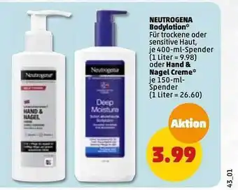 PENNY Neutrogena bodylotion oder hand & nagel creme Angebot