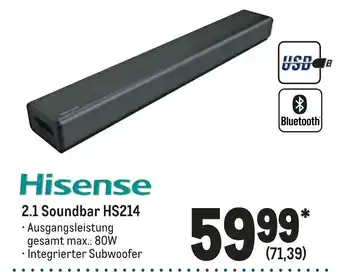 METRO Hisense Soundbar | HS214 Angebot