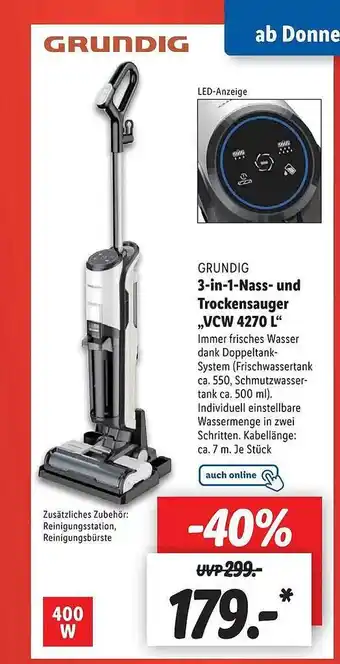 Lidl Grundig 3-in-1-nass- und trockensauger „vcw 4270 l“ Angebot