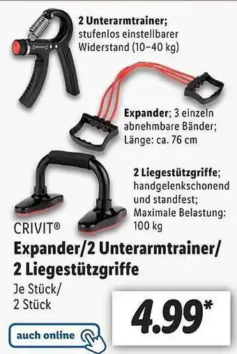 Lidl Crivit expander-2 unterarmtrainer-2 liegestützgriffe Angebot